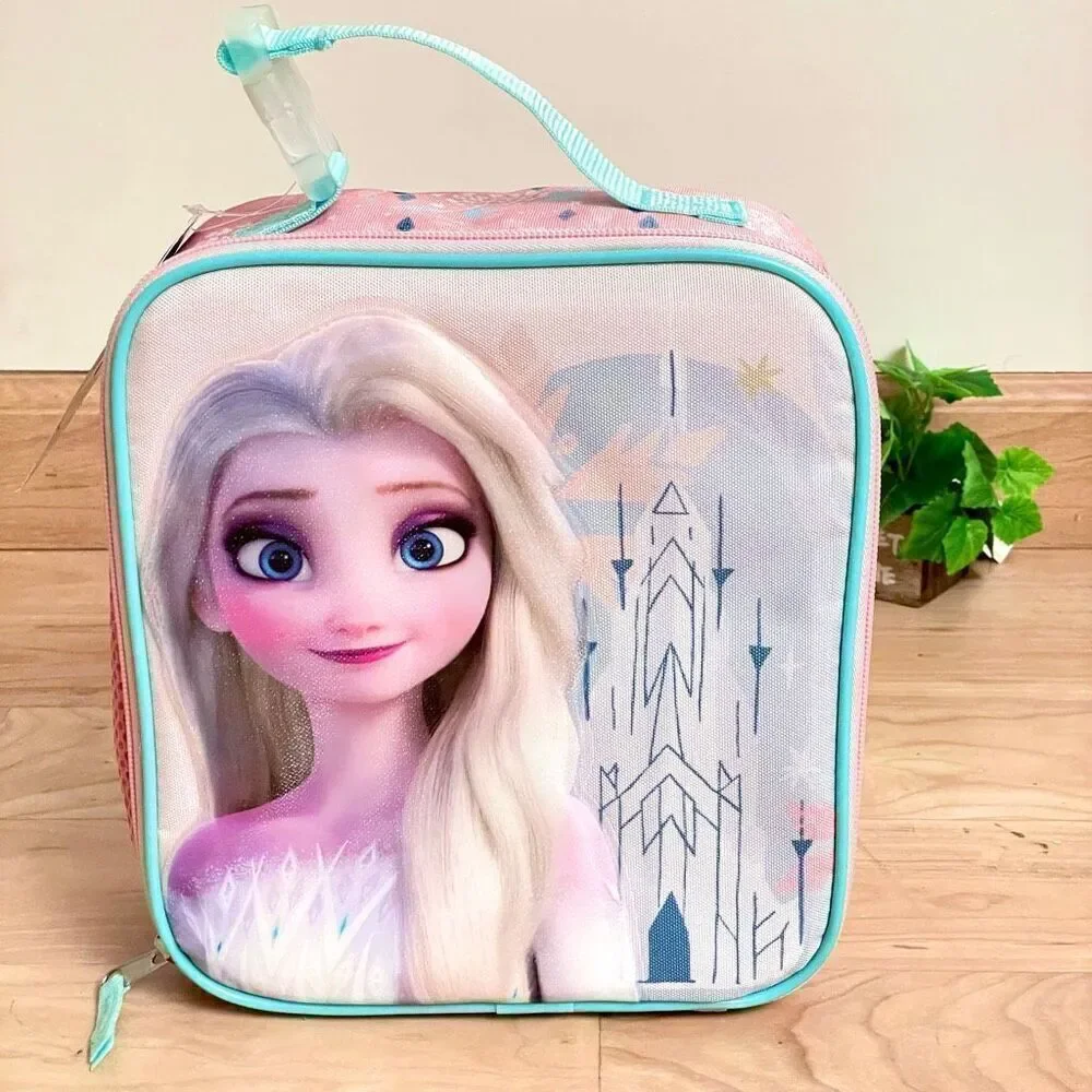 NWT Gorgeous Disney FROZEN Elsa & Anna Insulated Lunch Box w Water Bottle Pocket